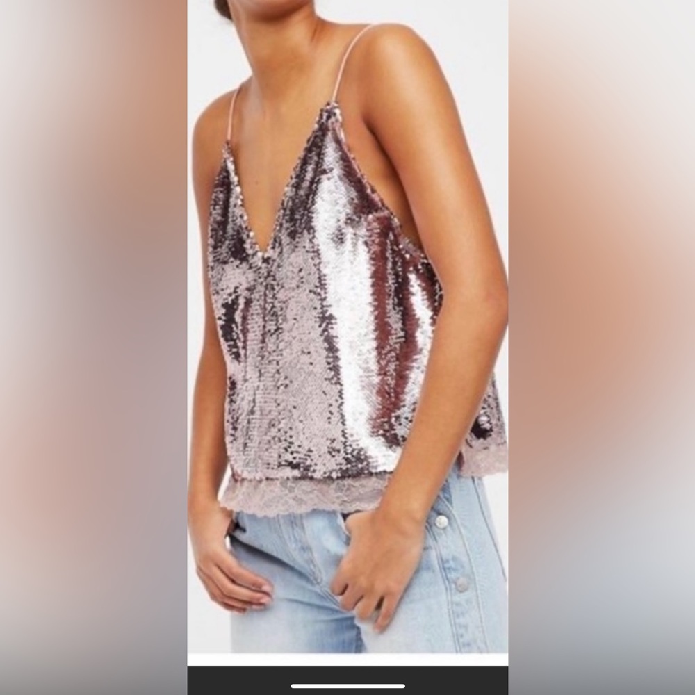 Free people Intimately sequin tank top xsmall